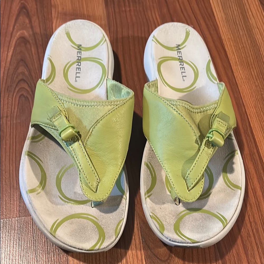 Merrell Womens Gardena Leather Flip Flop Thong Slip On Comfort Sandal - Size 8 - Picture 4 of 6